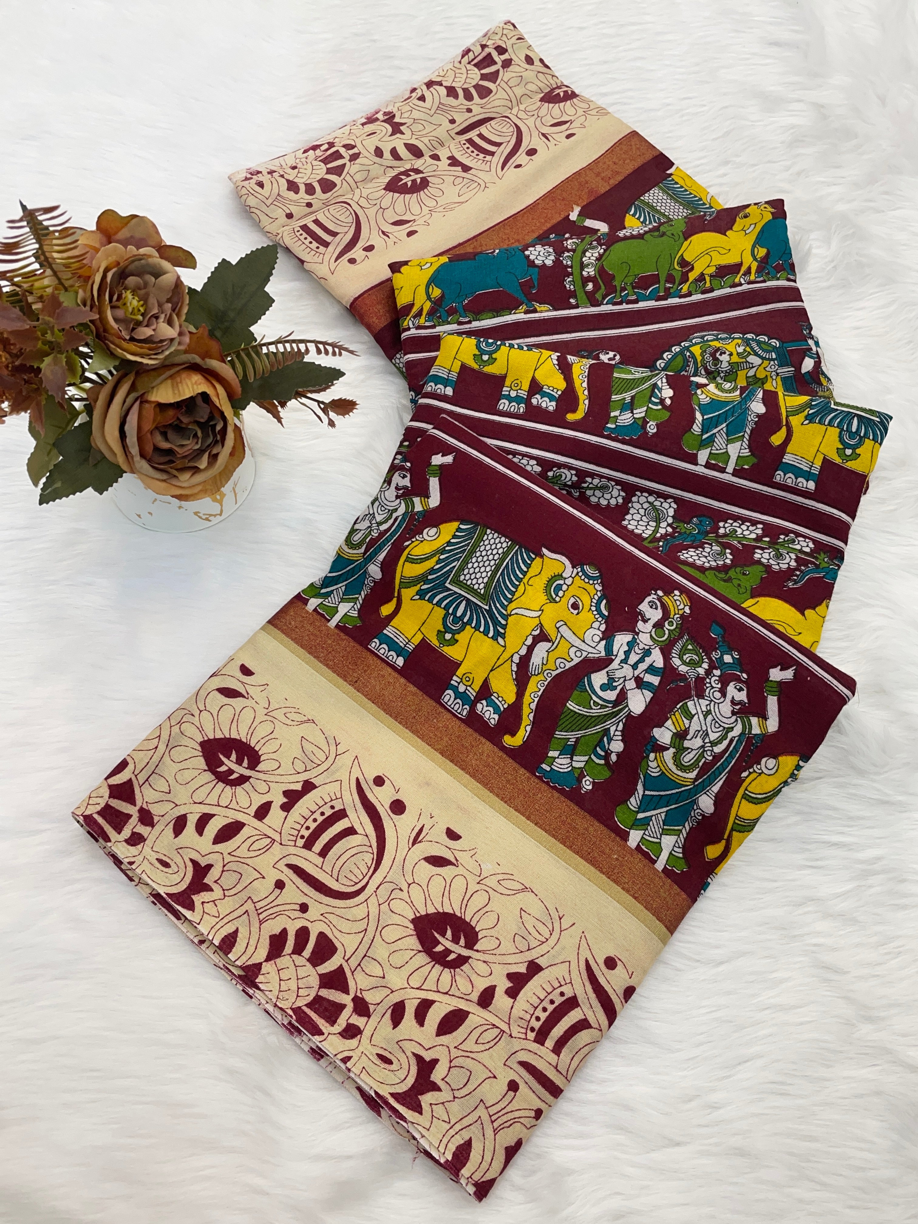 Mull Mull Cotton Banarasi Pattu Designer Print saree