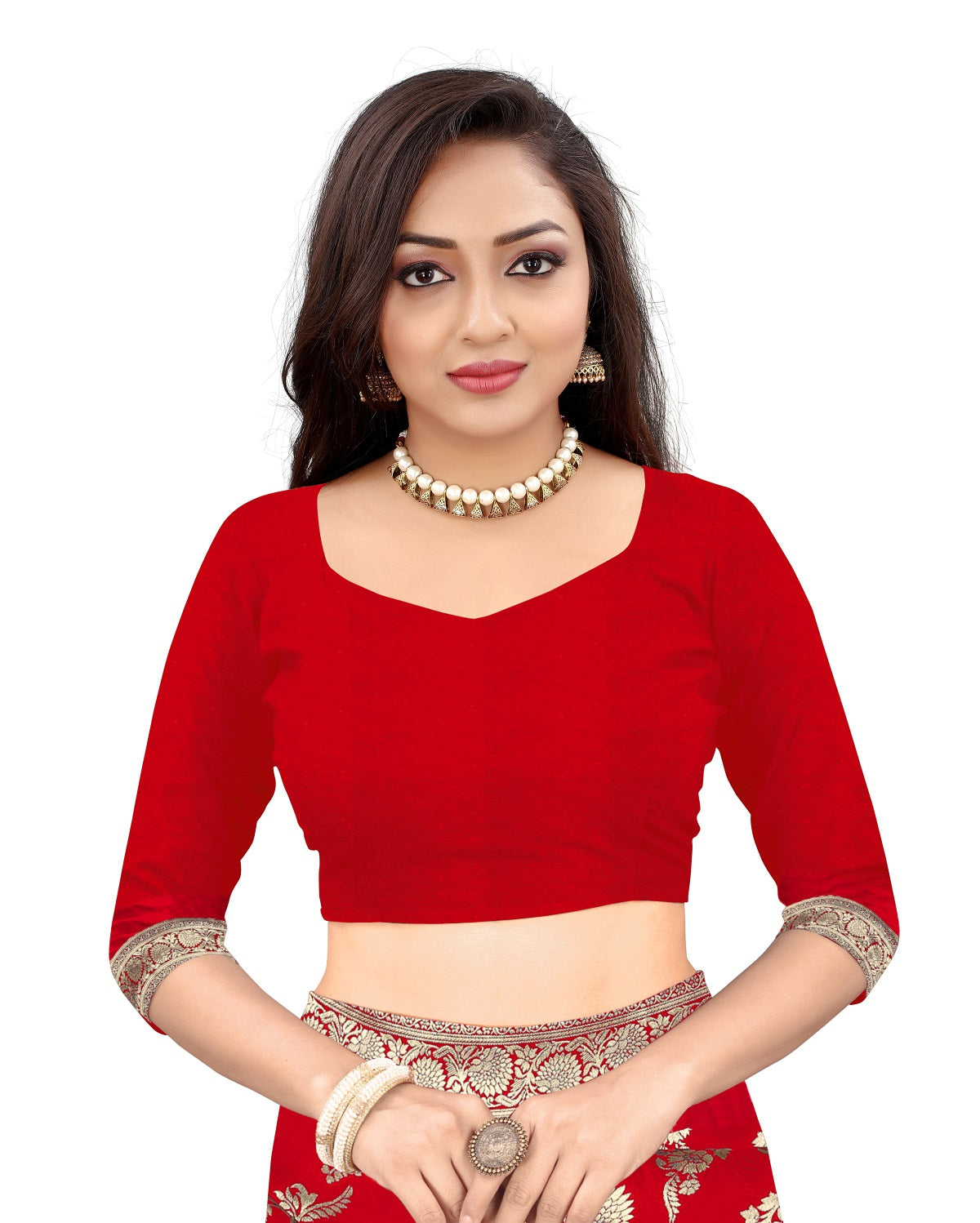 Elegant Red Banarasi Silk Saree with Golden Zari Floral and Paisley Weaving
