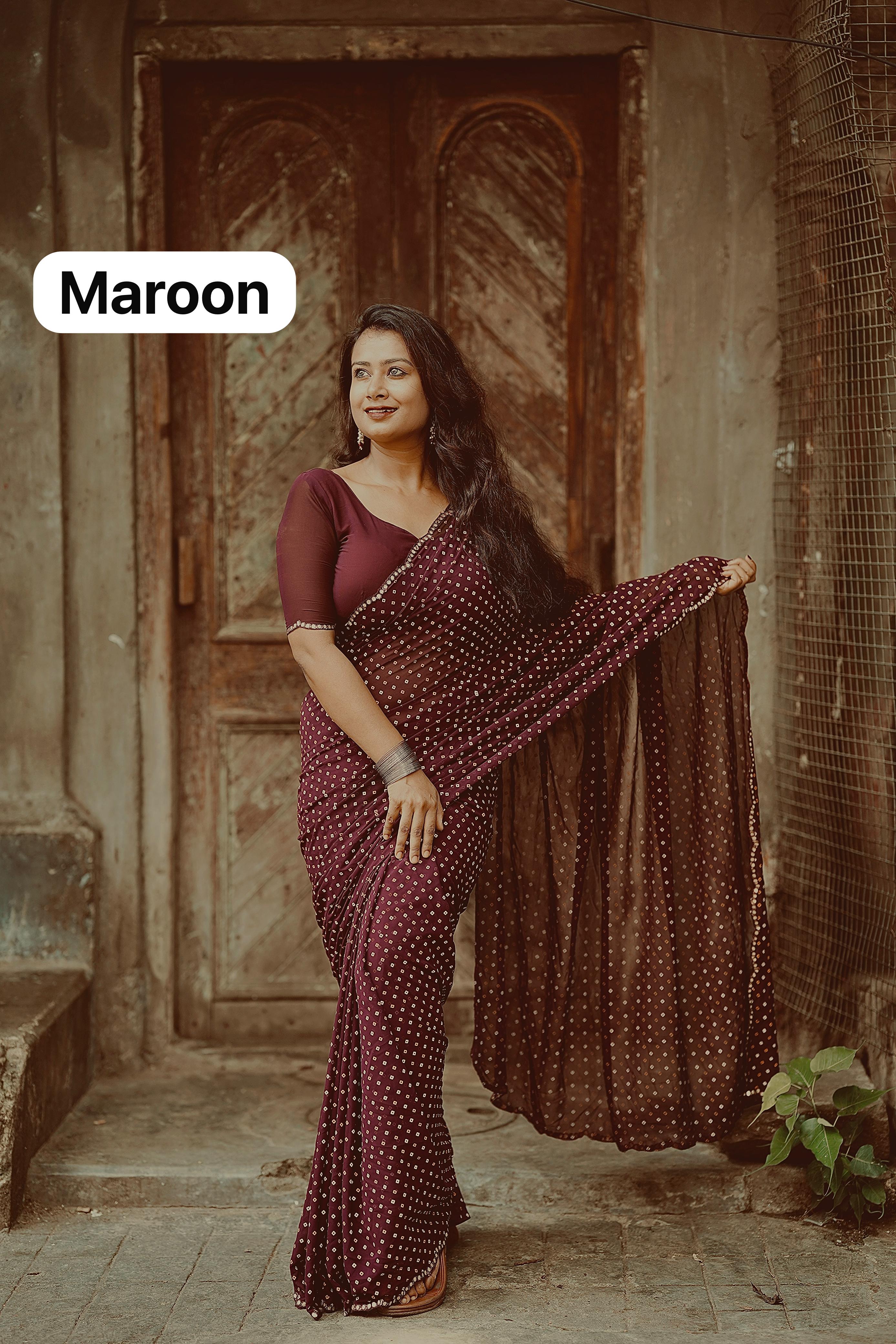 Bandhani Viscose Georgette Women Saree