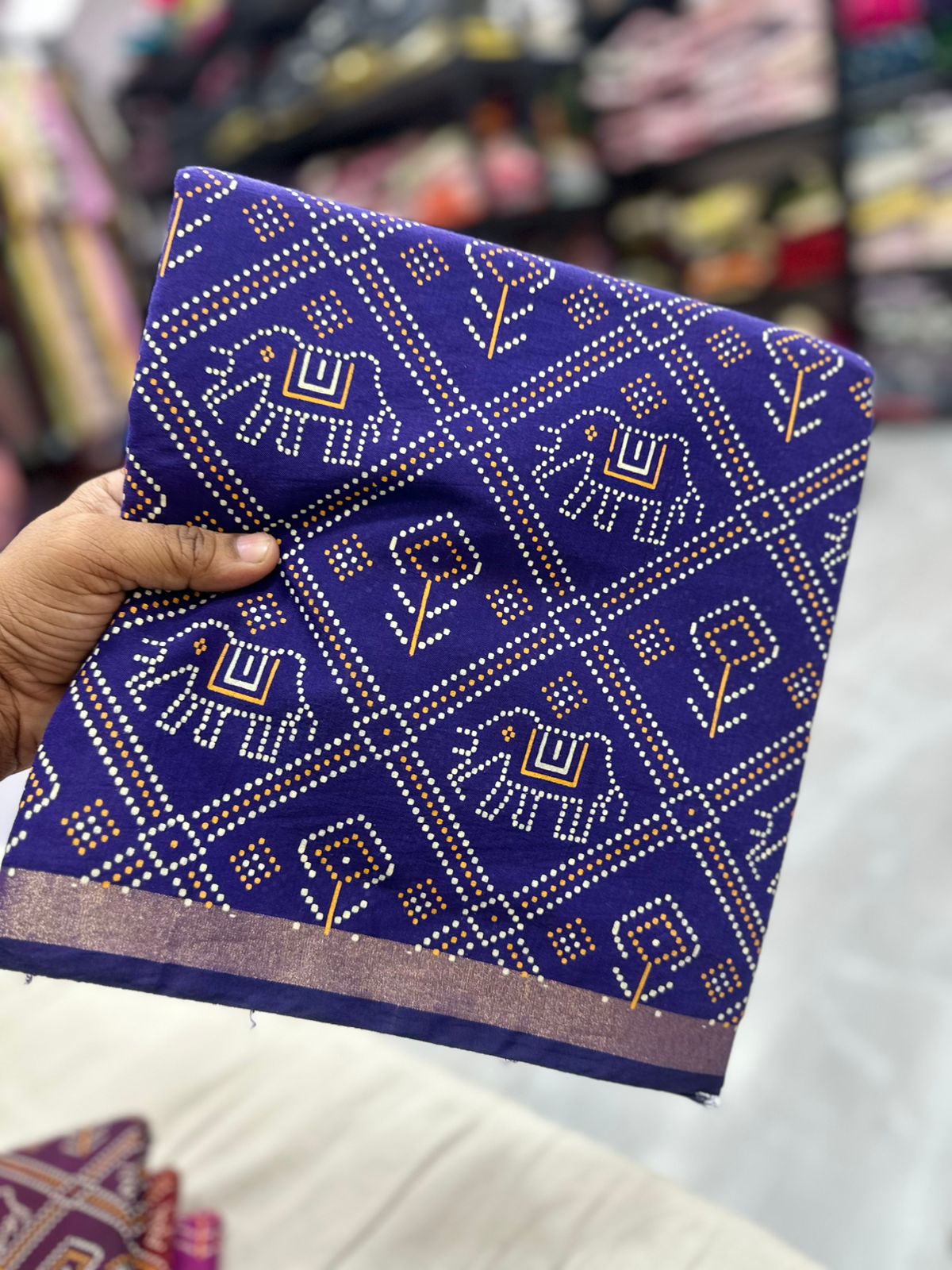 Rajwadi Checks Awesome Desiner Bandhej saree