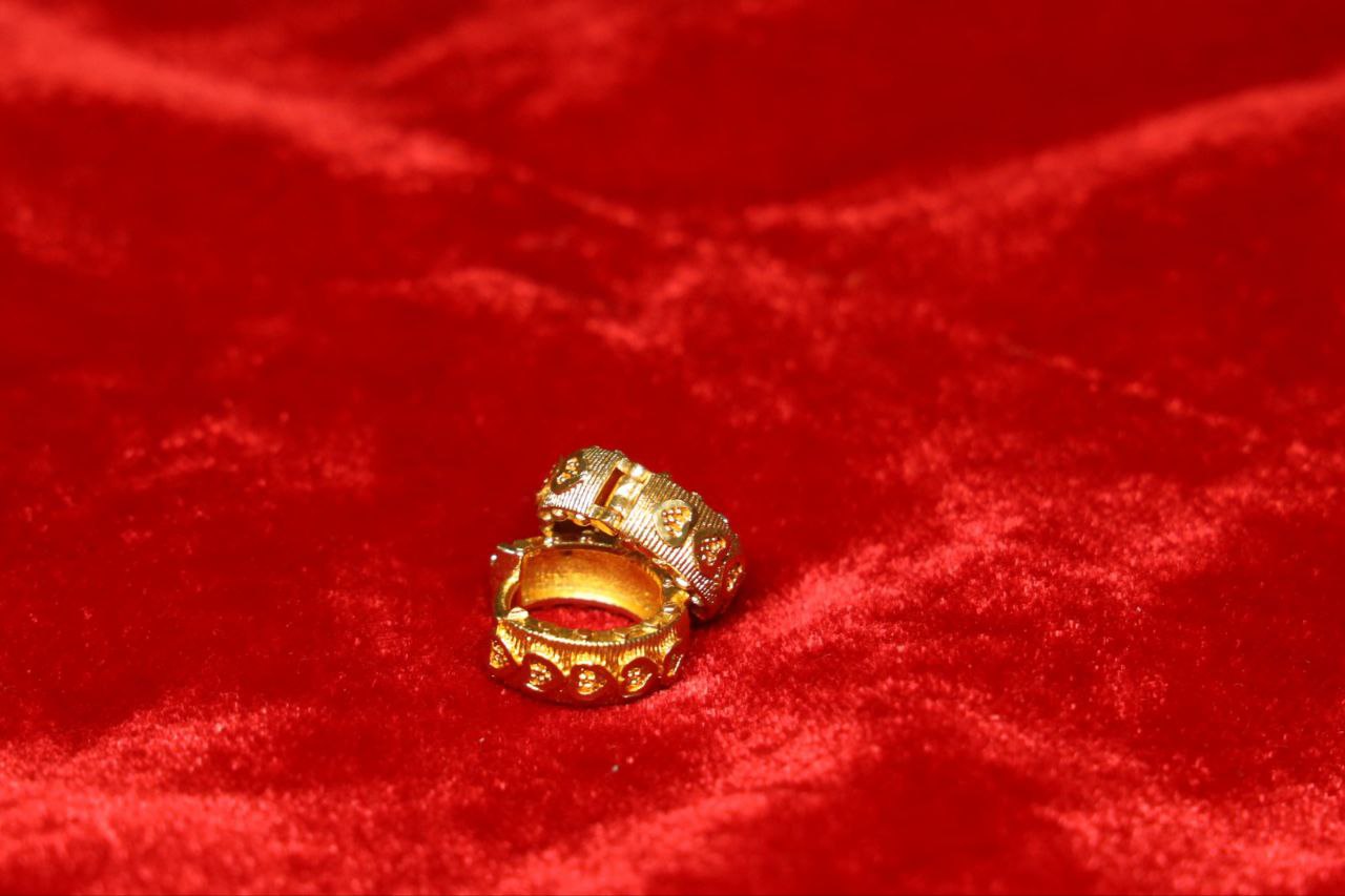 Traditional Gold-Plated Heart Motif Hoop Earrings for Women