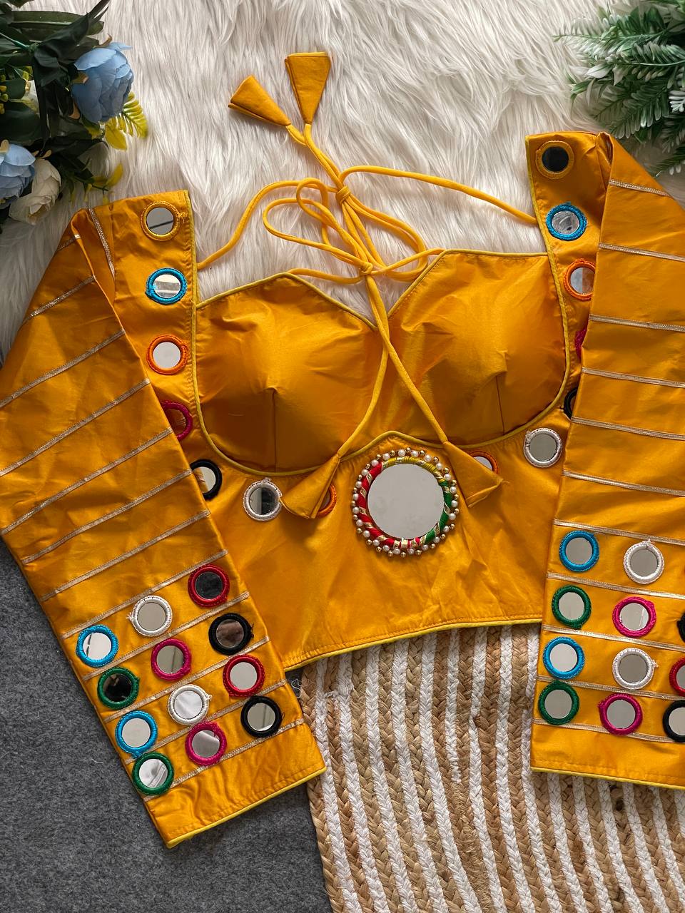 new Navratri concept Women mirraor work blouse