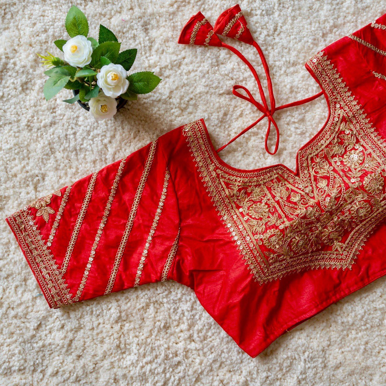 Vichitra silk Women Facy embroidery blouse