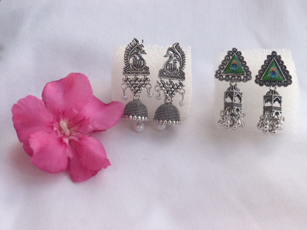 Trendy Oxidised Silver Earrings Combo – Set of 2 Stylish Designs for Ethnic & Party Wear